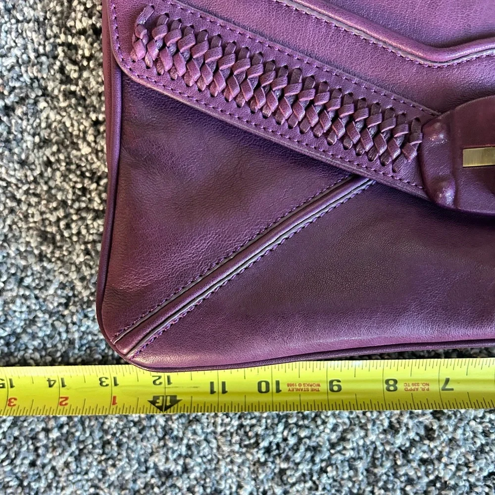 Treesje Violet Leather‎ Clutch with Braided Accent